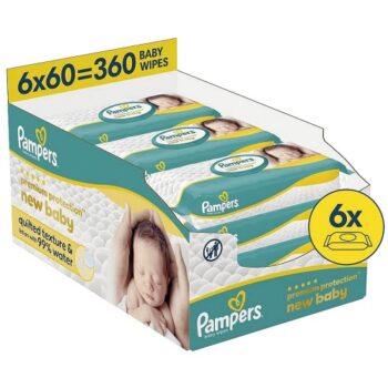 Pampers Premium Protection New Baby Wipes 6x60 Wipes