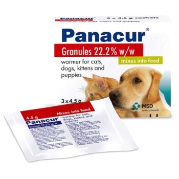 Panacur Worming Granules For Cats Kittens Dogs And Puppies (5-30Kg) (3 x 4.5g)