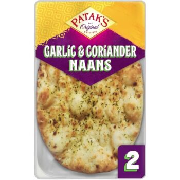 Patak's Flame Baked Garlic & Coriander Naan Breads (2 x 220g)