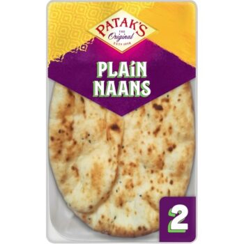 Patak's Flame Baked Plain Naan Breads (2 x 220g)