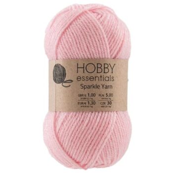 Pepco Hobby Essentials Knitting Sparkle Yarn Pink (50g)