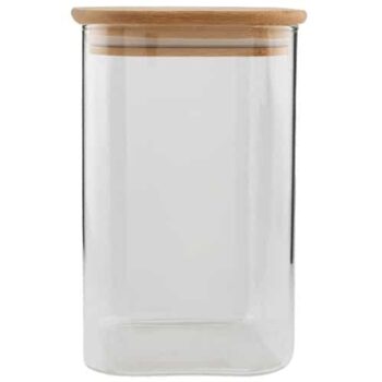 Pepco Storage Glass Jar With Bamboo Lid (1200ml)