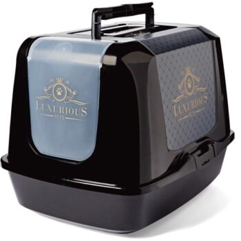 Pets At Home Luxurious Printed Hooded Cat Litter Tray Large