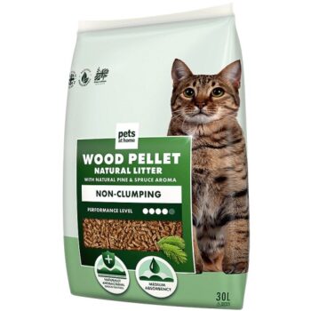 Pets At Home Pine And Spruce Aroma Wood Pellet Non-Clumping Cat Litter (30 Litre)
