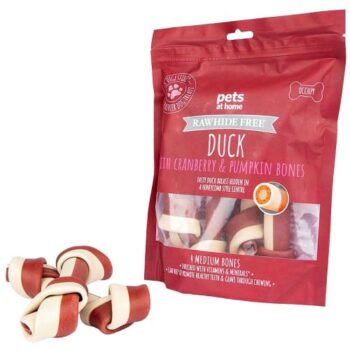 Pets At Home Rawhide Free Duck With Cranberry And Pumpkin Medium Bone Dog Treats