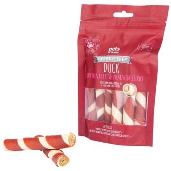 Pets At Home Rawhide Free Duck With Cranberry And Pumpkin Sticks Dog Treats