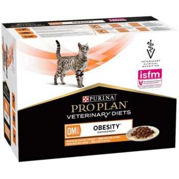 Pro Plan Vet Diet Om Obesity Management Wet Adult Cat Food Chicken Cans (10 x 85g)