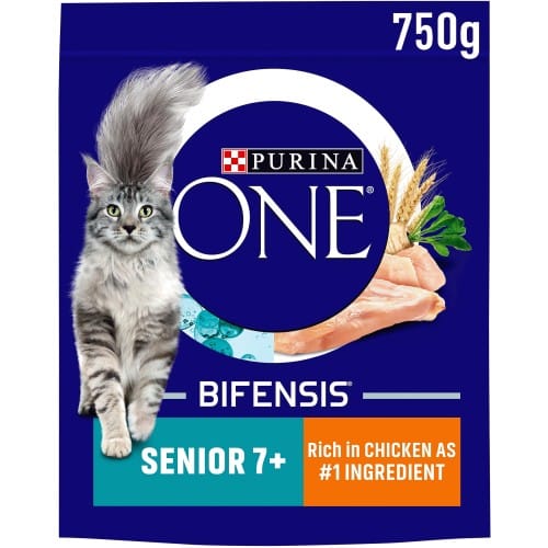 Purina ONE Senior 7+ Dry Cat Food Rich Chicken Bifensis (750g)