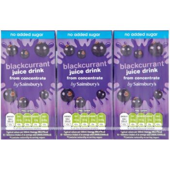 Sainsbury's Blackcurrant No Added Sugar (3 x 200ml)