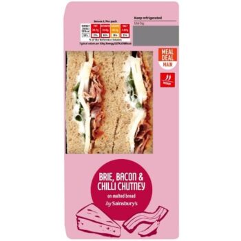 Sainsbury's Brie Bacon & Chilli Chutney on Malted Bread Sandwich