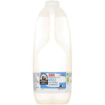 Sainsbury's British Whole Milk (2.27l, 4pt)