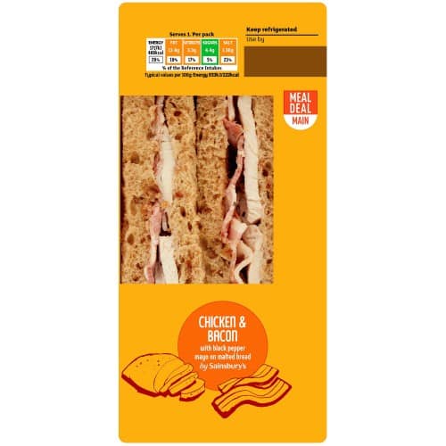Sainsbury's Chicken & Bacon with Black Pepper Mayo on Malted Bread Sandwich
