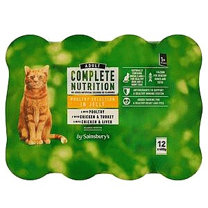 Sainsbury's Complete Nutrition Adult 1 7 Years Poultry Selection in Jelly (12 x 400g)