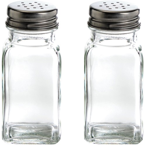 Sainsbury's Home Essentials square glass Salt and Pepper