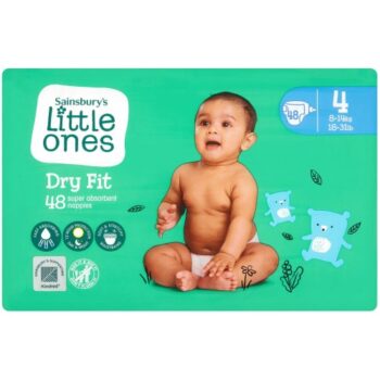 Sainsbury's Little Ones Dry Fit Size 4 Maxi 48 Nappies