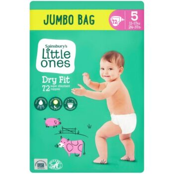 Sainsbury's Little Ones Dry Fit Size 5 Jumbo 72 Nappies