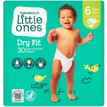 Sainsbury's Little Ones Dry Fit Size 6 Extra Large Nappies (30)