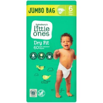 Sainsbury's Little Ones Dry Fit Size 6 Jumbo 60 Nappies