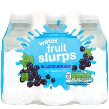 Sainsbury's No Added Sugar Mineral Water Fruit Slurps Blackcurrant Flavoured (6 x 250ml)