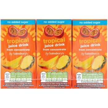 Sainsbury's No Added Sugar Tropical Juice Drink from Concentrate 3× (200ml)