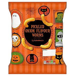 Sainsbury's Pickled Onion Flavour Worms Maize Snacks (100g)