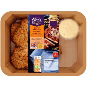 Sainsbury's Smoky Breaded British Chicken Schnitzel with a Honey & Habanero Butter Taste the Difference (2 x 350g)