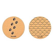 Scruffs Cork Pet Placemats Round Paw Print