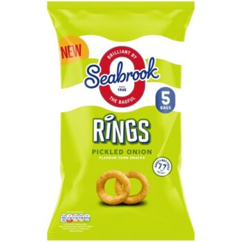 Seabrook Rings Pickled Onion Flavour Corn Snacks (5 x 16g)