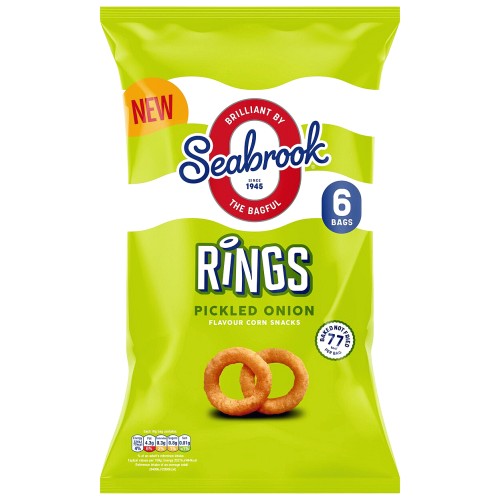Seabrook Rings Pickled Onion Flavour Corn Snacks (6Pack) (16g)
