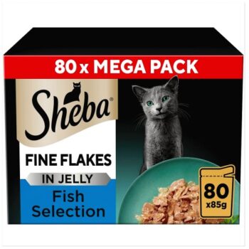 Sheba Fine Flakes Cat Food Pouches MSC Fish in Jelly Giant Pack (80 x 85g)