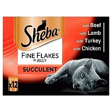 Sheba Fine Flakes Wet Adult Cat Food Succulent Selection In Jelly Pouches
