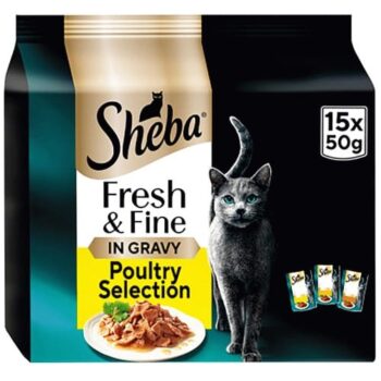 Sheba Fresh And Fine Wet Adult Cat Food Poultry In Gravy Pouches