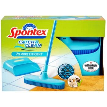 Spontex Catch & Clean Broom & Dustpan