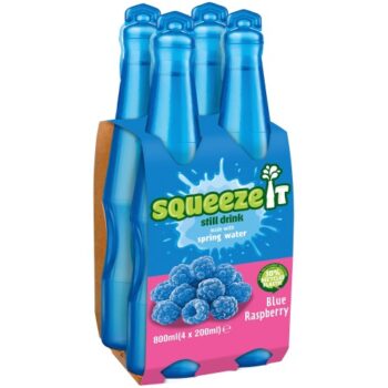 Squeeze It Blue Raspberry Still Drink (4 x 200ml, 800ml)