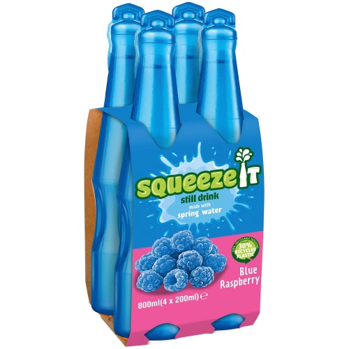 Squeeze It Blue Raspberry Still Drink (4 x 200ml, 800ml)