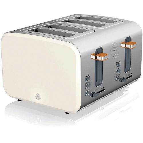 Swan 4 Slice Nordic Style Toaster White