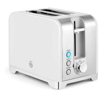 Swan Solace 2 Slice Stainless Steel Toaster White
