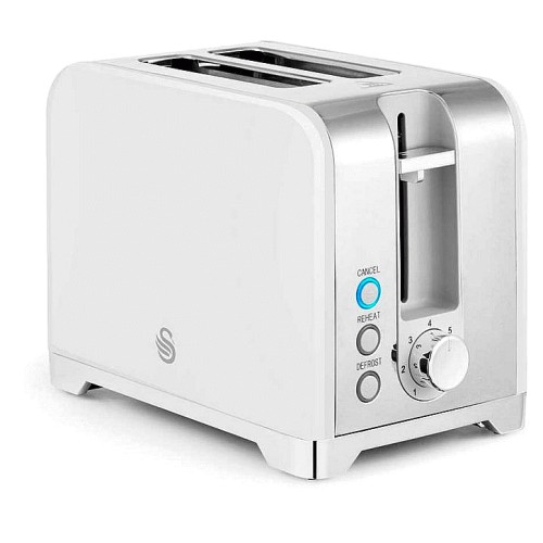 Swan Solace 2 Slice Stainless Steel Toaster White