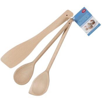 Tala 3 Beech Utensils Spoons and Spatula (3 x 30cm)