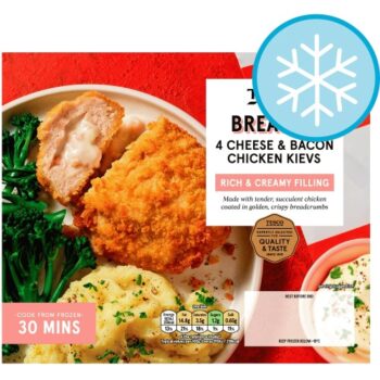 Tesco Breaded 4 Cheese & Bacon Chicken Kievs (500g)