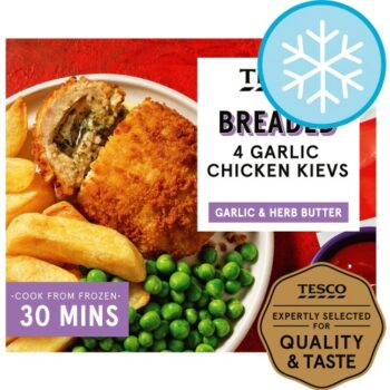 Tesco Breaded 4 Garlic Chicken Kievs (500g)