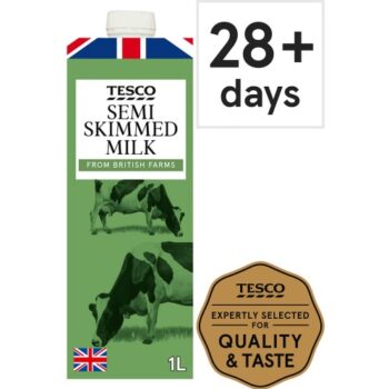 Tesco British Semi Skimmed Longlife Uht Milk (1 Litre)