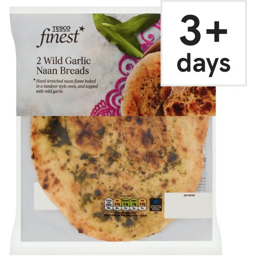 Tesco Finest 2 Wild Garlic Naan Breads
