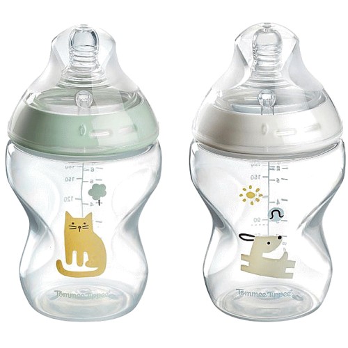 Tommee Tippee Natural Start Baby Bottles Extra-Slow Flow Plus (2 x 260ml, 0m)