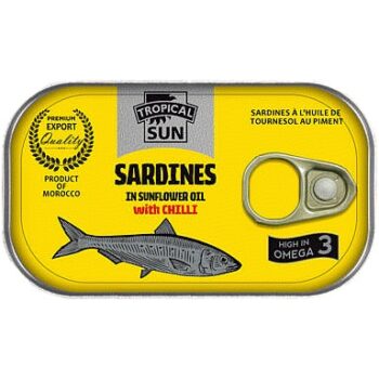Tropical Sun Sardines in Sunflower Oil with Chilli (125g)