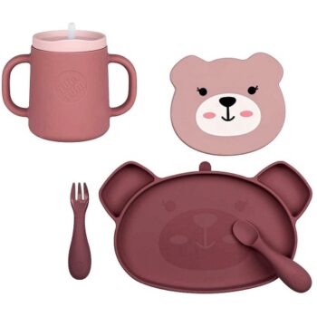 Tum Tum Silicone Weaning Set and Tum Tum Silicone 3 Way Sippy Cup Betsy Bear