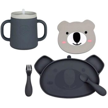 Tum Tum Silicone Weaning Set and Tum Tum Silicone 3 Way Sippy Cup Kev Koala