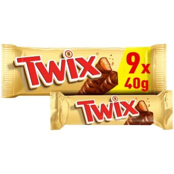 Twix Caramel & Milk Chocolate Twin Biscuit Snack Bars Multipack (9 x 40g)