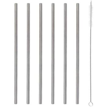 Viners Barware Long Steel Drinking Straws