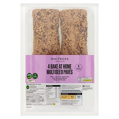 Waitrose 4 Bake at Home Multiseed Paves (4)